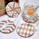 Handmade Brown and White Round Resin Set of 4 Decorative Coasters